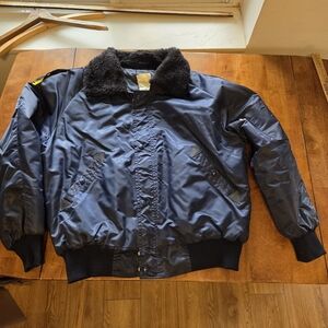 Vintage 80s Sears Work Leisure Bomber Jacket - Navy Flight Style - Made in Canad
